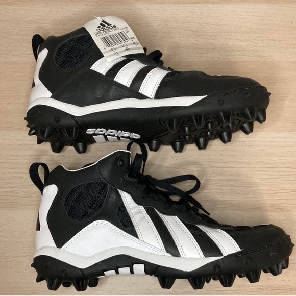 NEW 1998 Adidas Grid Onsit Med Vintage Retro Football Cleat Size 11, Black White main image 5